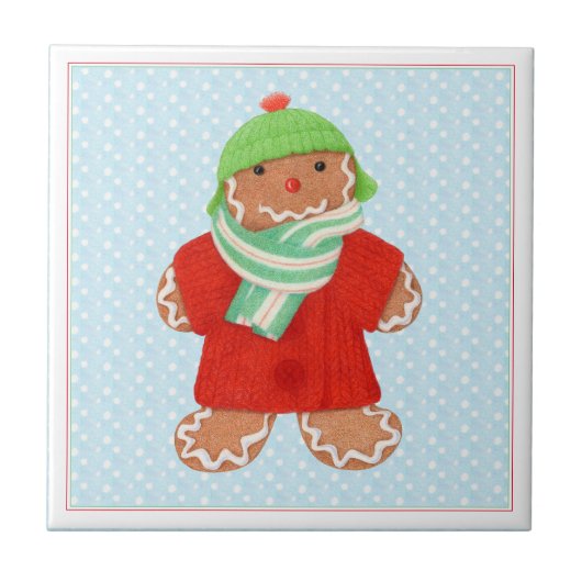 WOOLIE GINGERBREAD 4.25x4.25 Keramik Tile + Schnee Fliese (Vorderseite)