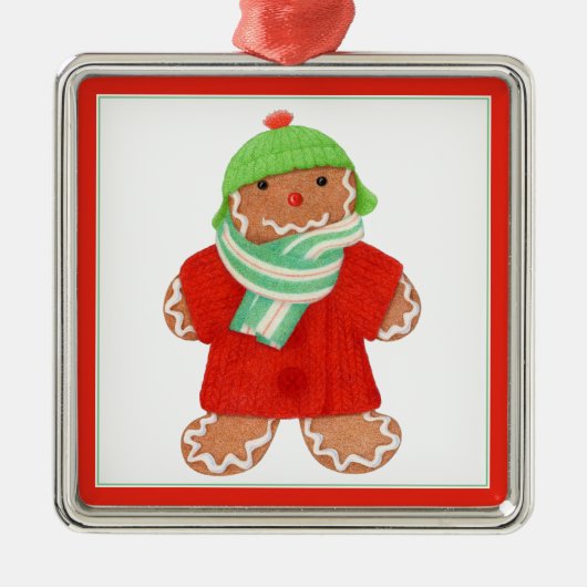 WOOLIE GINGERBREAD Premium Square Ornament Aus Metall (Vorne)