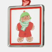 WOOLIE GINGERBREAD Premium Square Ornament Aus Metall (Links)
