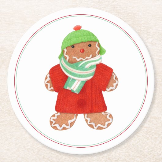 WOOLIE GINGERBREAD Round Paper Untersetzer (Vorderseite)