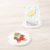 WOOLIE GINGERBREAD Round Sandstone Untersetzer (Seite)