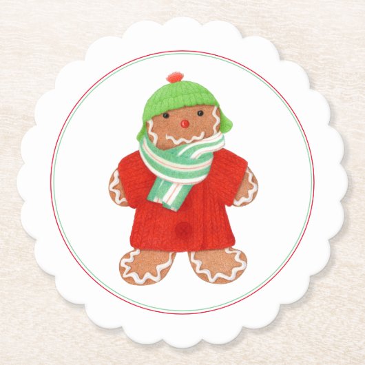 WOOLIE GINGERBREAD Rund-um-Paper-Untersetzer Untersetzer (Vorderseite)
