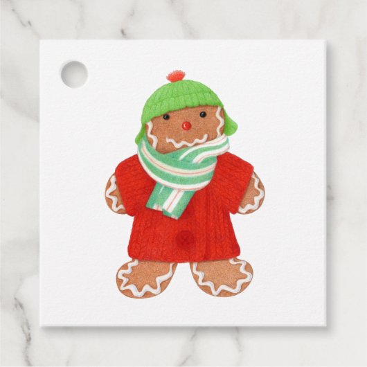 WOOLIE GINGERBREAD Square Gift Tags Geschenkanhänger (Vorderseite)