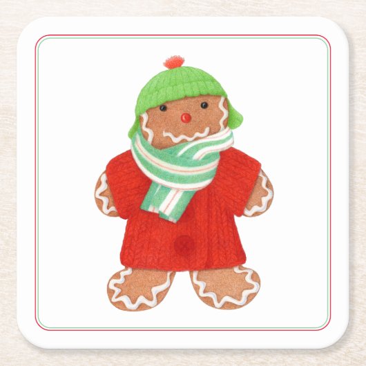 WOOLIE GINGERBREAD Square Paper Untersetzer (Vorderseite)