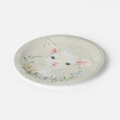 Woolie Lambert Neutral Dessert Plate - Babydusche Pappteller (Schrägansicht)