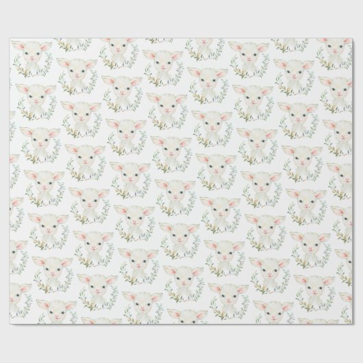 Woolie Lambert Niedlich Lamb Wrapping Paper Geschenkpapier (Flach)