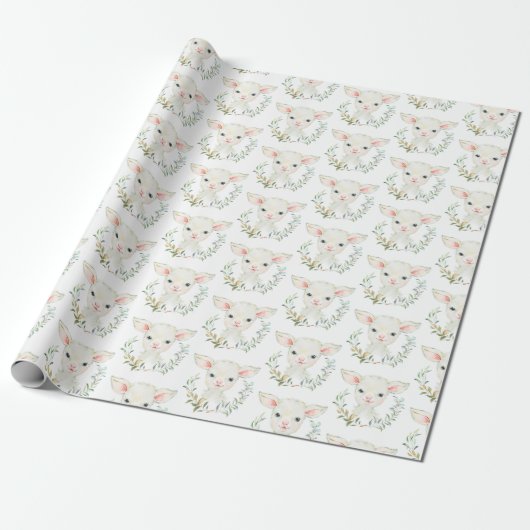 Woolie Lambert Niedlich Lamb Wrapping Paper Geschenkpapier (Ungerollt)