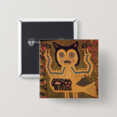 Woollen Zahl eines Jaguars, Paracas Kultur Button (Vorne & Hinten)