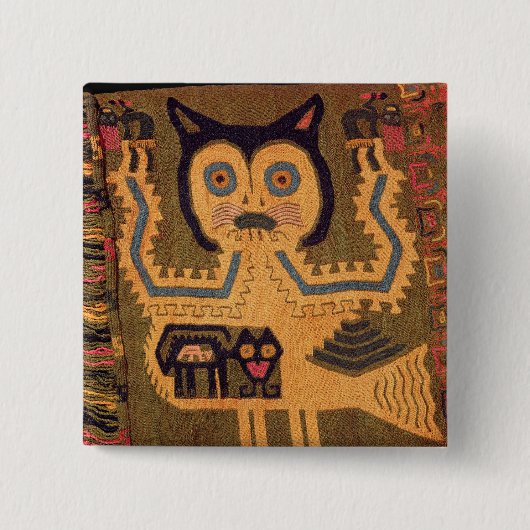 Woollen Zahl eines Jaguars, Paracas Kultur Button (Vorderseite)