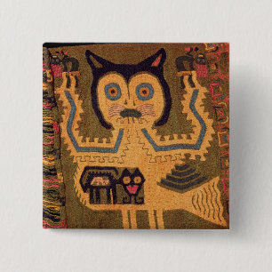 Woollen Zahl eines Jaguars, Paracas Kultur Button