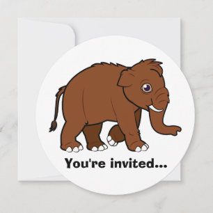 Woolly Mammoth Birthday Invitation Einladung