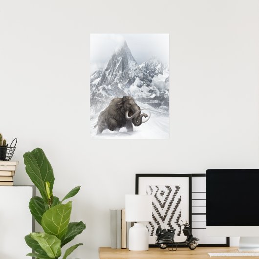 Woolmammut Prähistorisches Tiereiszeitalter Poster (Heimbüro)