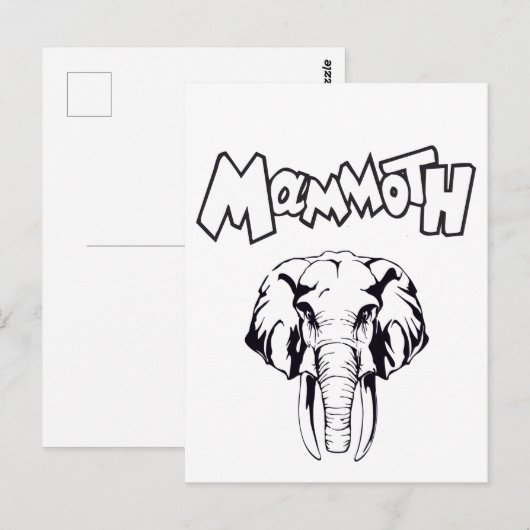 Woolmammut Prähistorisches Tiereiszeitalter Postkarte (Vorne/Hinten)