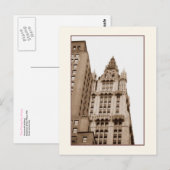 Woolworth Gebäude Sepia Postcard Postkarte (Vorne/Hinten)