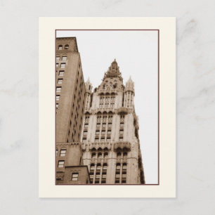 Woolworth Gebäude Sepia Postcard Postkarte