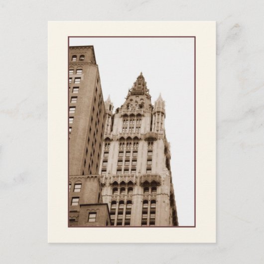 Woolworth Gebäude Sepia Postcard Postkarte (Vorderseite)