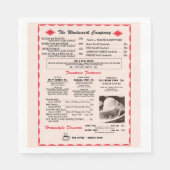 Woolworth Menu Paper Napkins Serviette (Vorderseite)