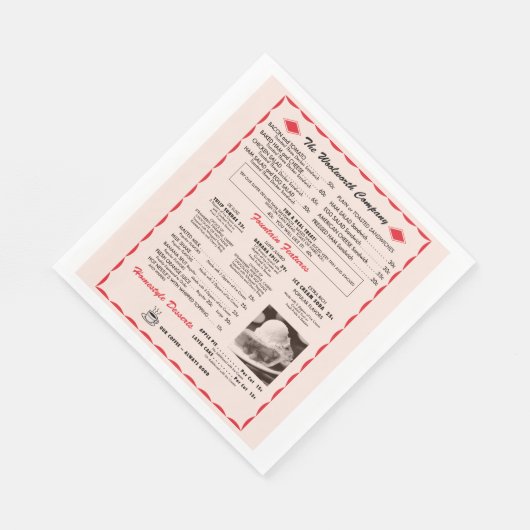 Woolworth Menu Paper Napkins Serviette (Ecke)