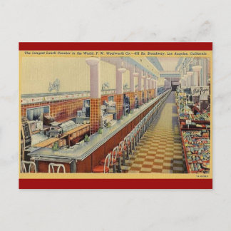 Woolworths-Lunchcounter-Postkarte aus den 1950er J Postkarte