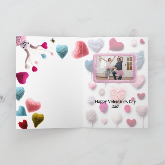 Wooly Alien Funny Valentine Fotokarte Karte (Innenseite)