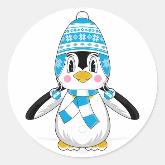 Wooly Hat Penguin Sticker (Vorderseite)