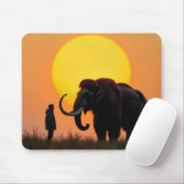 Wooly Mammoth and Man Mousepad (Mit Mouse)