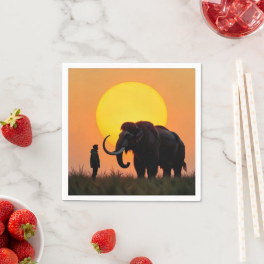 Wooly Mammoth and Man Serviette (Beispiel)