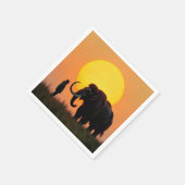 Wooly Mammoth and Man Serviette (Ecke)