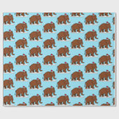 Wooly Mammoth in einer Weihnachtsmannmütze zu Weih Geschenkpapier (Flach)