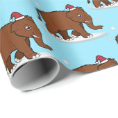 Wooly Mammoth in einer Weihnachtsmannmütze zu Weih Geschenkpapier (Rolleneckpunkt)