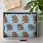 Wooly Mammoth in einer Weihnachtsmannmütze zu Weih Seidenpapier (Geschenk)