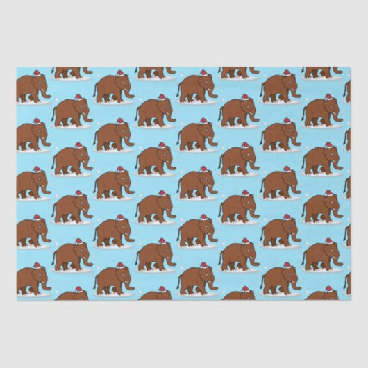 Wooly Mammoth in einer Weihnachtsmannmütze zu Weih Seidenpapier (Vorderseite)