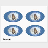 Wooly Mammoth Ovaler Aufkleber (Blatt)