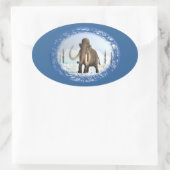 Wooly Mammoth Ovaler Aufkleber (Tasche)