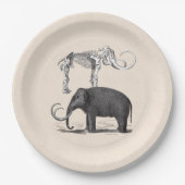 Wooly Mammoth Prähistorischer Elefant und Skelett Pappteller (Vorderseite)