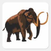 Wooly Mammoth Quadratischer Aufkleber (Vorderseite)
