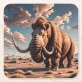 Wooly Mammoth Rechteckiger Pappuntersetzer (Vorderseite)
