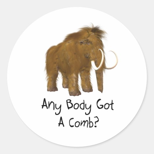Wooly Mammoth Runder Aufkleber (Vorderseite)