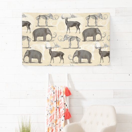 Wooly Mammoth und Irish Elk Prehistorisch Banner (Insitu)