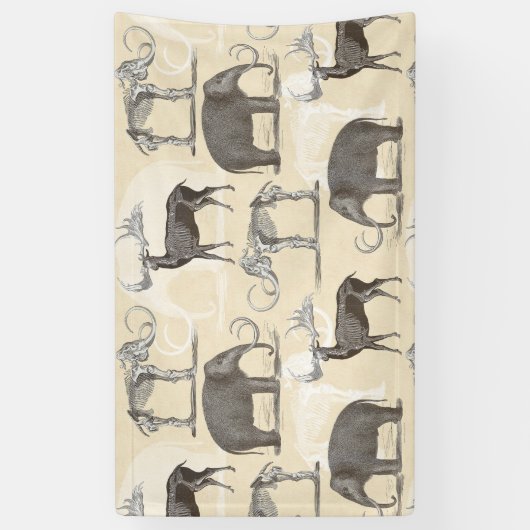 Wooly Mammoth und Irish Elk Prehistorisch Banner (Vertikal)