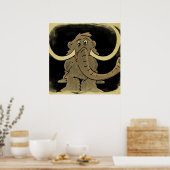 Wooly Mammoth Vintag Looking Poster (Küche)