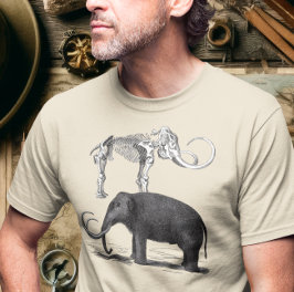 Wooly Mammoth Vorgeschichtlicher Elefant und Skele T-Shirt