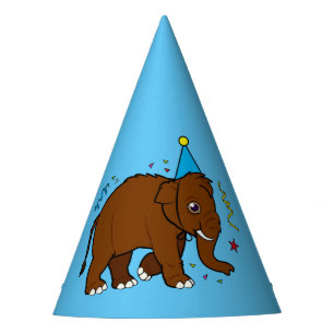 Wooly Mammut in einem Party-Hut Partyhütchen
