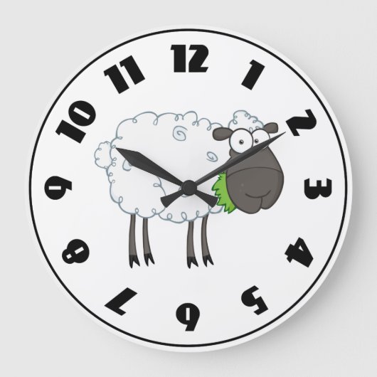 Wooly Sheep Clock Große Wanduhr (Vorderseite)