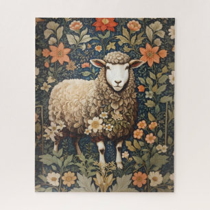 Wooly Sheep William Morris Inspirierte floral Puzzle