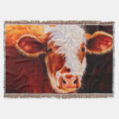 Wooly Tyrann - haariger Hereford Kalb-Kuh-Wurf Decke (Vorderseite)