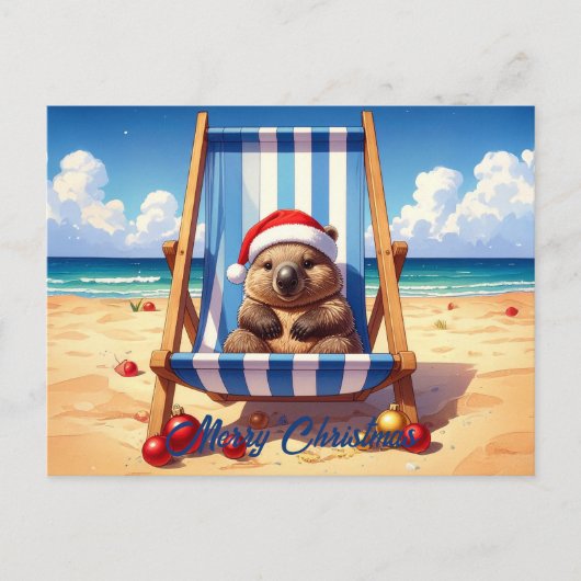 Wooly Wombat Weihnachtsmannmütze Frohe Weihnachten (Vorderseite)