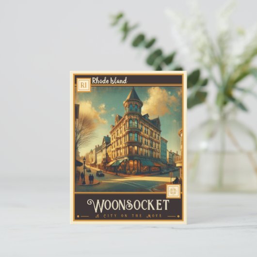 Woonsocket, Rhode Island | VINTAG Postkarte (Stehend Vorderseite)