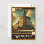 Woonsocket, Rhode Island | VINTAG Postkarte (Vorne/Hinten)