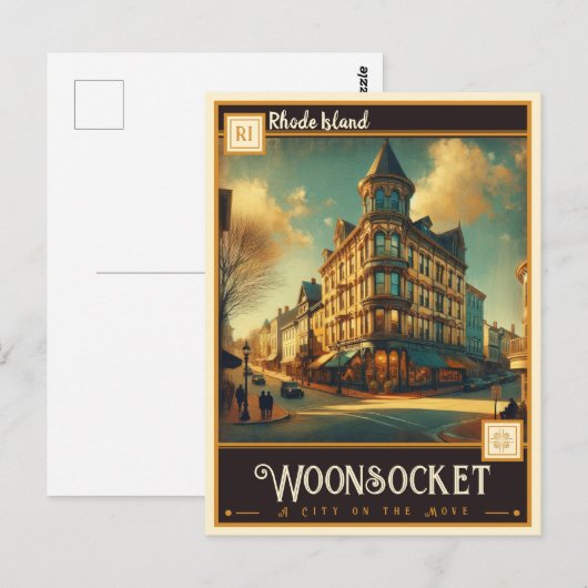 Woonsocket, Rhode Island | VINTAG Postkarte (Vorne/Hinten)